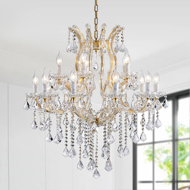 Willa Arlo Interiors Dahlonega 42 Light Crystal Dimmable Tiered